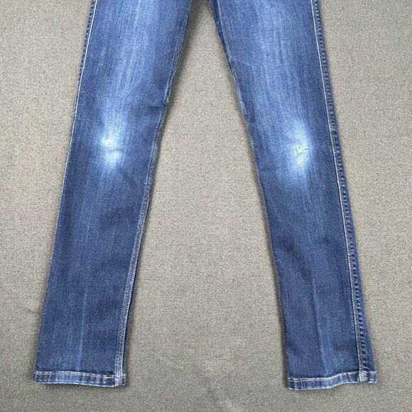 DU/ER Performance Jeans Womens 26x32 Slim Straight Mid Rise Stone Dark Stretch - Picture 2 of 13